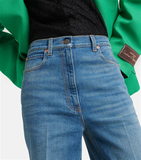 embroidered gucci jeans|gucci jeans farfetch.